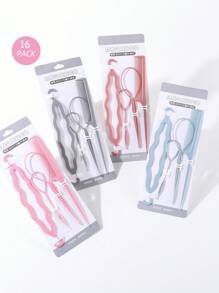 Set de 4/16 peines, herramientas para colas de caballo, pasadores de metal para trenzar el cabello, peines con punta para niñas y mamás, accesorios de peinado para uso diario