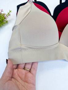 Kit 3 Bras Comfort Soft Wire-Free Bralette Comfortable Drop Microfiber Polyamide Quality Soft Does Not Wrinkle Bra Intimate Fashion Lingerie - 彩色 - 查看 10