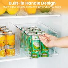 YIHONG 6 Pack Clear Pantry Organizer Bins Plastic Containers With Handle For Kitchen Freezer Cabinet Closet Bathroom Under Sink Storage - Thông thoáng - Xem 5