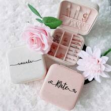 1pc Personalized Jewelry Box, Girls Travel Jewelry Case, Customize Name Birthday Gift, Mother's Day Gift, Gift For Her, Holiday Gift, Happy Mother's Day