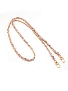 1 件 PU 皮革包链配件，120 厘米长金属和皮革链条手机挂绳，斜挎包链条肩带，便携包配件替换配件，DIY 手工可拆卸肩带，手柄肩金属替换链包零件配件 - 彩色 - 查看 17