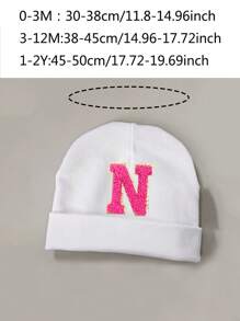 1PC Baby A-Z Letter Hospital Caps Baby Hats Newborn White Beanie Hat Soft Elastic Baby Cap For Girls Boys Infant Bonnet Accessories 0-3Y