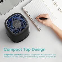 Air Purifiers For Office With H13 True HEPA Filter Up To 1076 Ft² For Pet Family, Pollen, Smoke, Compact Air Cleaner With 3 Speeds, Timer, Aroma Quiet, 360°Intake, For Home Bedroom, Black - 黑色 - 查看 2
