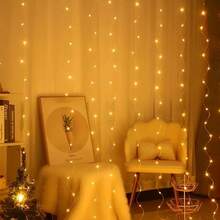 8-Mode USB Powered LED Curtain Lights, Suitable For Christmas, Bedroom, Wedding, Party, Valentine's Day, Halloween Decoration