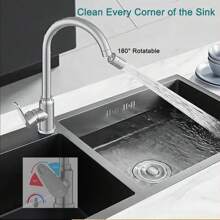 Splash Proof Faucet, 360 Degree Splash Proof Toiletries, Two Water Outlet Modes, Faucet Expansion Device, Foaming Device, Rotatable Expansion Device