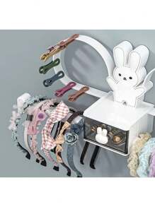 1pc Multifunctional Wall Mount Bunny Shaped Hair Accessory Organizer Holder, Perfect Gift For Granddaughters, Daughters, Girlfriends