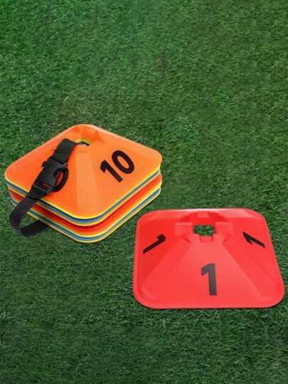 10pcs Thick Soccer Training Marker Disc, Footwork Exercise Obstacle Marker Cones, Sports Field Markers