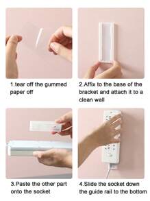 1PC Self Adhesive Power Strip Holder Self Adhesive Socket Organizer, Holder, Simplest Mount For Board, Remote Control Stored In The Kitchen, Home And Office