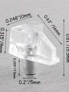 100 Pzs Soporte Sostén Para Entrepaño Con Perno Transparente Piezas De Soportes Para Separadores De Armario Estanterías Estanterías Clavijas Para Estantes Pasadores Transparentes Soportes De Clavijas Soportes De Acero Inoxidable - Blanco - Ver 3