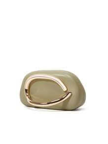 Mini bolsa clutch redonda clássica com alça e alça de metal vintage