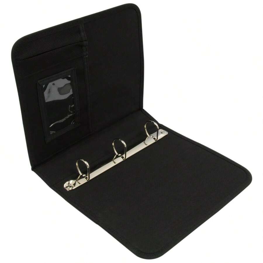 LB-004BK 3-Ring Looseleaf Log Binder - Black - Gold - View 1