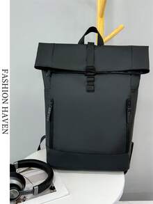 时尚简约纯色大容量学生通勤休闲百搭女士背包