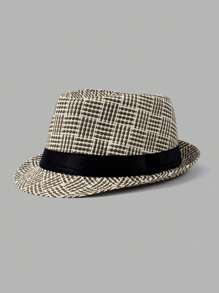 1pc Solid Color Bohemian Style Teardrop Straw Hat, Unisex Jazz Cap, Versatile For Commute & All Seasons