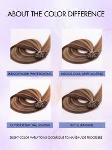 50 Pcs U Tip Hair Extensions Real Human Hair Extensions Natural Look Keratin Straight Basic Style Invisible Nail Tip Hair Extensions For Women