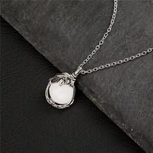 波西米亚复古叶纹镶嵌月光石时尚女士吊坠项链，个性化珠宝，适合女性、派对、节日、周年纪念的礼物 - 銀色 - 查看 6