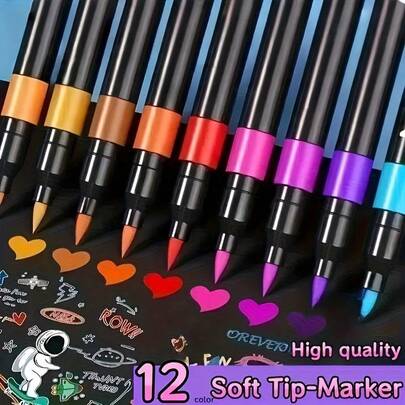 80PCS/60PCS/48PCS/36PCS/24PCS/12PCS Black Box Of Propylene Mark Pen Sets, Drawing Not Soak Paper, Art Collection, Pen To Graffiti Art Of Diy Pens, Colorful Painting Watercolor Art Mark Pen Sets, Waterproof High-Capacity Color Pen, Exquisite Gift To The Student, The Perfect Gifts Of Gifts, Marker Pen,Back To School,School Supplies