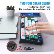 Mechanical Gaming Keyboard - Ice Blue LED Backlit 60% Ultra-Slim USB Keyboard With Blue Switches For PC, Windows, And Laptop - 68 Keys For Fast And Accurate TypingFor Windows Laptop PC For Gift For Birthday/Easter/President's Day/Boy/Girlfriends - White/Blue Switch - View 9