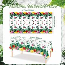 133-Piece Flamingo Hawaiian-Themed Party Disposable Tableware Set, Including Napkins, Plates, Cups, Tablecloths, Knives, Forks And Spoons Printed With Tropical Plant Patterns, Suitable For A Summer Birthday Party For 16 Guests. - 顏色 - 查看 3