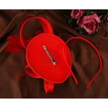Derby Fascinators Women High Tea Party Hat Wedding Cocktail Flower Headware With Mesh And Feathers - Y-red - View 5