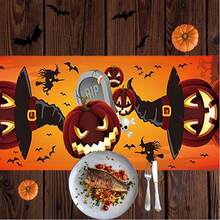 1 件万圣节桌旗南瓜蝙蝠恐怖墓碑厨房餐桌装饰趣味万圣节快乐假日桌旗适用于室内外家居装饰派对万圣节家居餐厅装饰 13.8 英寸 * 70.9 英寸 - 彩色 - 查看 10