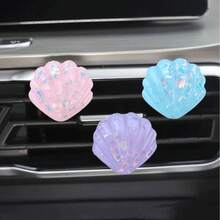 大号闪粉贝壳装饰汽车出风口夹，可爱亲切贝壳装饰出风口香薰夹