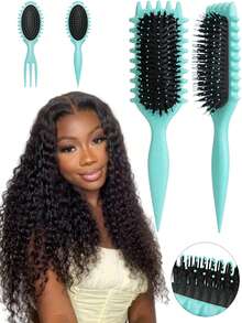 卷发梳 – 防拉扯顺发梳，适用于卷发，造型和造型，适合男女卷发，由 Candybrush 设计，适合返校季、旅行度假必备品、女士发饰