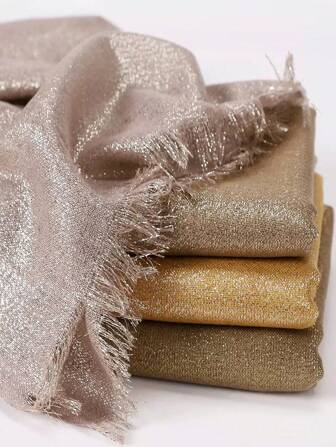 1 st elegant halsduk/sjal med metalltrådstryck för kvinnor, lämplig för strandklänningar