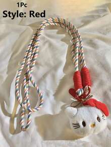 Sanrio 1pc Cute Pink Hello Kitty Lanyard, Suitable For Badges, Phones, Cameras And Other Cartoon Pendants, Can Be Hung Around Neck Or Shoulder, Best Gift Choice - Multicolor - View 9