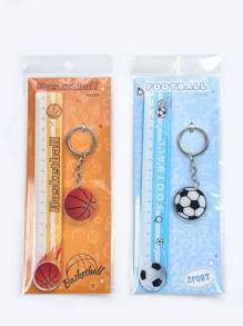 1pc Basketball Acrylic Ruler Measuring Tool, 15cm Straight Ruler For Student, School, Office Supplies School Supplies, Back To School