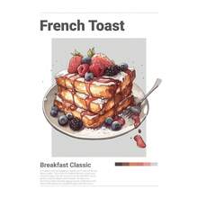 1pc Fall Modern Breakfast Posters Waffles Pancake French Toast Cinnamon Roll Canvas Printing Wall Arts For Restaurant Kitchen Decor No Frame - Multicolor - View 10