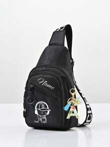 Customized Chest Bag, Can Be Printed With Personalized Name Or Holiday Greetings. Create A Unique Crossbody Bag. Cute Cartoon, Fashionable And Versatile, Casual And Versatile Headphone Printed Waist Bag, Lightweight Coin Purse, Can Store Names, Letters, Lucky Numbers, Etc. Very Suitable For Teenagers To Go To School And Daily Travel. Can Be Used As Birthday Gifts, Friends Gifts, Daughter Gifts, Souvenir Bags, Christmas Gifts, New Year Gifts.