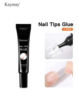 1PC 15ml Nail Tips Glue False Nail Adhesive Soak Off Nail Glue UV LED Nail Gel Strong Adhesion Easy Application Clear & Transparent Nail Tips Extension Dual Use For Tips & Rhinestones Transparent Gel Home Use Nail Glue DIY Nail Art At Home Beginners Friendly