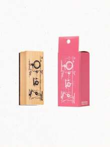 1pc Fine Pattern Brown Wooden Stamp, Small Fresh Flower Plant Pattern Creative Design Wooden Stamp For Notebook Scrapbook Decoration Greeting Card Decoration, Gift For Friends School Supplies,Back To School