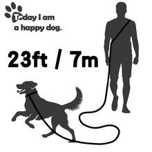 10ft 15ft 25ft 35ft Multipurpose Solid Color Pet Leash, Hands-Free Dog Walking Lead, Durable Sliding Traction Rope For Training, Walking And Outdoor Activities - Suitable For Various Size Pets, Black