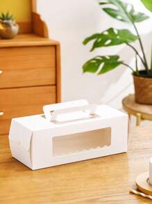 5/10 piezas Caja de embalaje para rollo de pastel con ventana transparente. Caja de regalo adecuada para rollos suizos, pasteles, cajas de mousse, rollos de toalla, pastelerías, adecuada para bodas, cumpleaños, Navidad, Halloween, cajas de regalo para fiestas, cajas de regalo, suministros de repostería