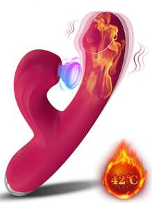 Vibrador de dildo con calefacción para mujeres, vibrador de succión para estimulación del clítoris y el punto G, juguetes sexuales para adultos con vibración de dedo masajeador con succión y vibración, para mujeres