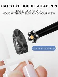 Suprimentos para unhas, tecnologia em unhas, suprimentos para tecnologia em unhas, esmalte em gel olho de gato 3D, ferramenta magnética com ímãs de unha/ímã de olho de gato com ponta dupla, caneta magnética multifuncional sofisticada, cola em olho de gato 3D, pedra magnética especial para salão de beleza, usada para sucção, bola de aço, suprimentos para unhas, ferramentas para unhas, ferramentas para nail art, volta às aulas, unhas, ferramentas para unhas postiças - Preto - Ver 6