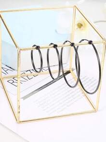 Milacolato 4 Pairs Stainless Steel Clip On Hoop Earrings For Women Fake Hoop Earrings Spring Hoop Earrings For Non-Pierced Ears