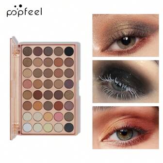 POPFEEL POPFEEL Pop Art Style Eyeshadow Palette, 40 Colors Pearlescent & Matte Neutral Shades, Charming Eye Makeup