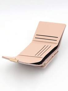 1pc Pink Trifold Fashionable Printed Compact Wallet For Women Wallet Mini Wallet Purse Wallet Small Wallet Cute Wallet Wallet - Pink - View 7