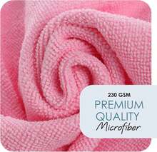Microfiber Cleaning Cloths, 12 Pack Pink Reusable Towels, Lint Free - 米色 - 查看 9