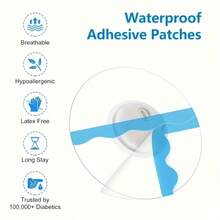 10 Piezas/20 Piezas/30 Piezas/40 Piezas/50 Piezas Parches adhesivos impermeables, cubiertas para sensores Freestyle Libre, parches transparentes de larga duración para CGM (no incluye sensores) - Transparente - Ver 3