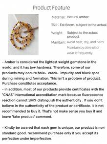 Natural Baltic Amber Baroque Long Necklace Gemstone Beaded Necklace Gift For Her Thanksgiving Christmas Anniversary Birthday Present