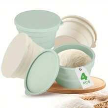 2/4pcs - Silicone Pizza Dough Fermentation Container With Lid, Foldable Stackable Leak-Proof Reusable Baking Storage Box For Making Pizza, Bread, And Dough Shaping, Round Kitchen Organizer - Multicolor - View 11