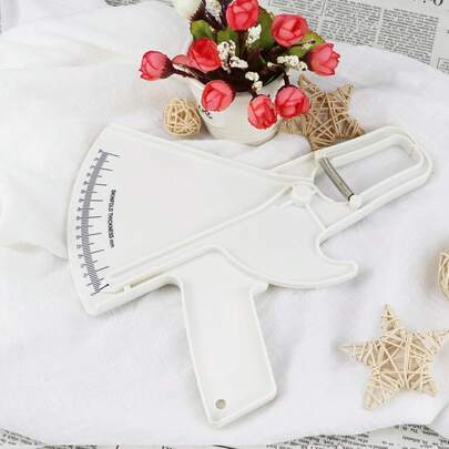 Regla de medición de grasa corporal blanca, dispositivo de medición de grasa corporal, calibrador de grasa cutánea profesional de doble resorte y cinta métrica, puede medir con precisión la grasa corporal y la forma del cuerpo.