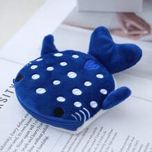 Whale & Shark Shaped Coin Purse, Zipper Pouch, Pendant, Plush Cartoon Shark Coin Wallet, Fashion Accessory, Women Birthday Gift, Mini Wallet, Coin Pouch - Multicolor - View 14