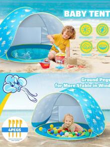 Children's Portable Beach Tent With Quick Opening Sun Umbrella And Water Play Tent For Convenient And Fast Storage