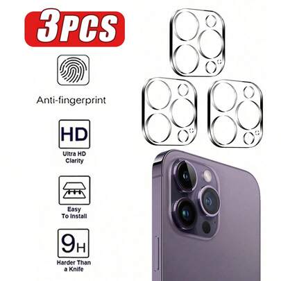 3 件装相机镜头钢化玻璃保护膜，适用于 Apple 17/17Pro/17Promax/17Air/13/14/15/16/Pro/Pro Max - 高清清晰全覆盖保护