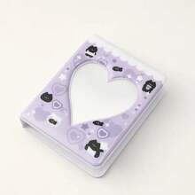 1pc Mini Photo Album, 3-Inch Rectangular Cartoon Heart-Shaped Cover, Idol Photo Card Holder, Cute Collectible Card Book