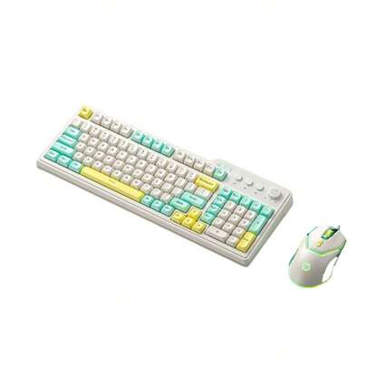 HP K360 Pro Keyboard And Mouse Set Mechanical Feel Membrane Keyboard + Gaming Mouse 98-Key Compact Layout VRGB Colorful Synchronous Backlight Multimedia Shortcut Keys Game/Office Dual Mode